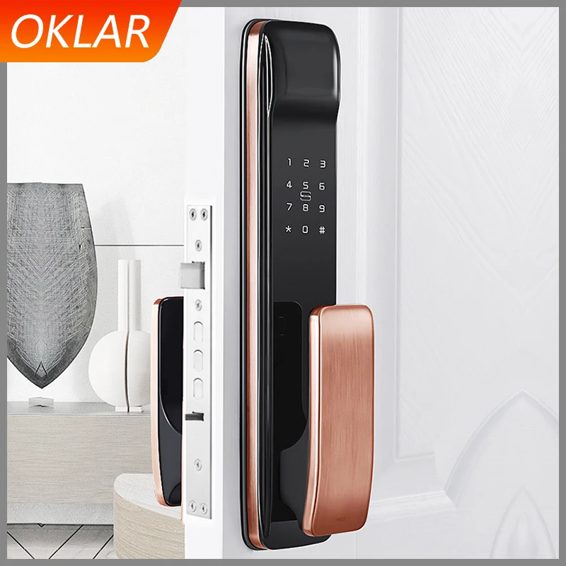 

OKLAR Tuya APP Smart Lock Fingerprint Door Lock Remotely Biometric Password Keyless Door Lock WIFI Fechadura Digital door lock
