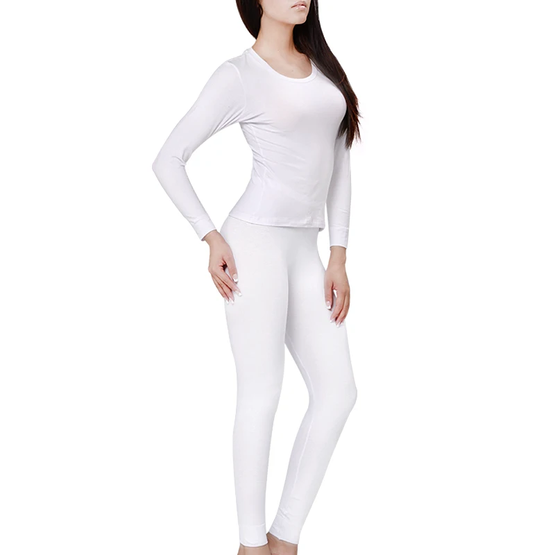 Женский хлопковый комплект подштанников, зимнее термобелье, 4XL 5XL 6XL, круглый вырез, длинный рукав, Женский пижамный комплект 2452