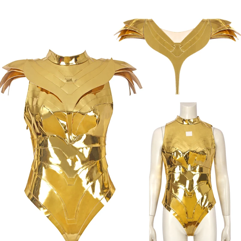 Halloween Diana Prince Cosplay Wonder Girl Costume Adult Women Golden Battle Clothes Outfit Party Full Props Suit With Shoes
