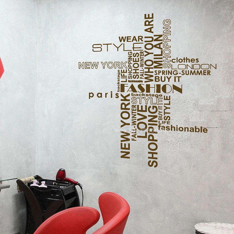 Модные наклейки на стену с цитатами в стиле красоты парикмахерская шоппинг