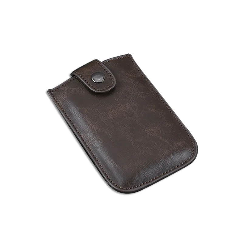 DIENQI Rfid Блокировка Анти-магнитный держатель для карт кошелек кожаный винтажный бизнес-держатель для банковской Кредитной Карты Чехол тонкий держатель для карт чехол - Цвет: Brown