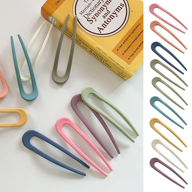 

Net Celebrity Simple U-shaped Candy Color Hairpin Plastic Color All-match Hairpin Hairpin Girl Hairpins Hair Accessories Female
