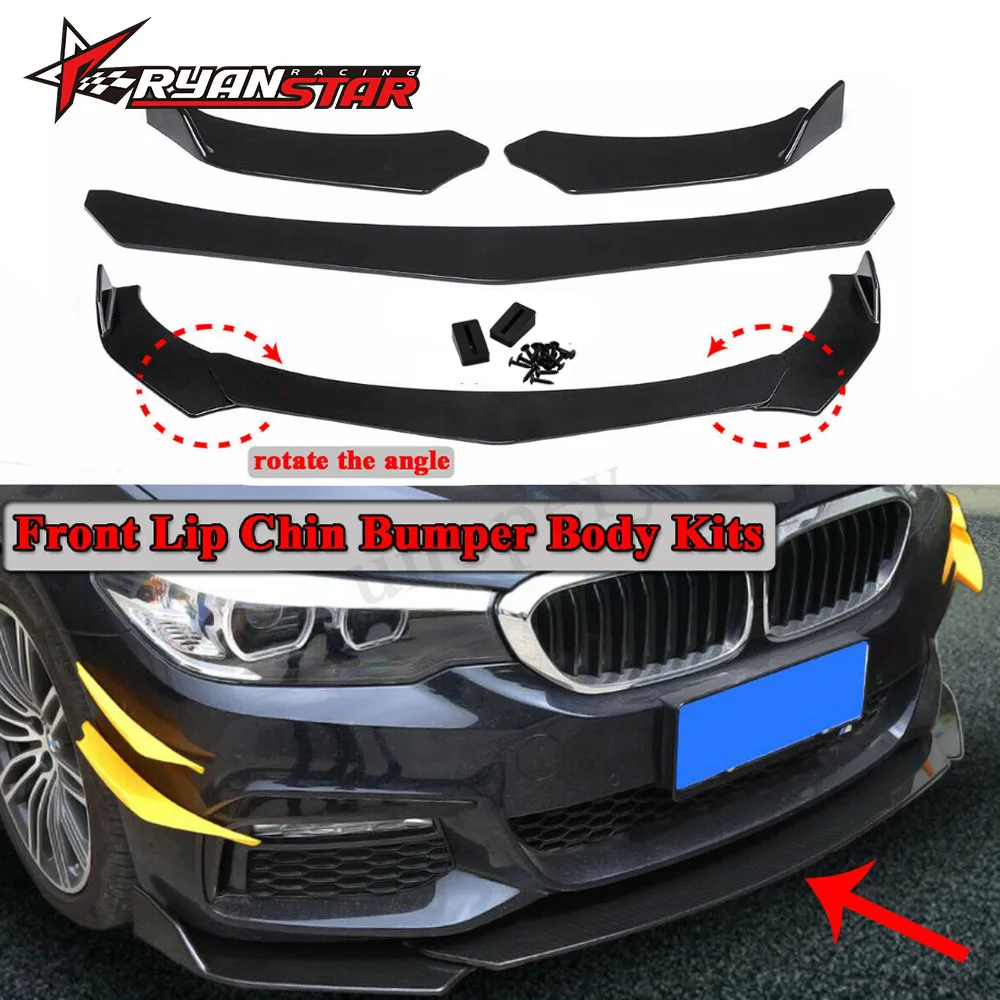 Передний бампер губ подбородок тела комплект спойлер сплиттер диффузор 3 шт