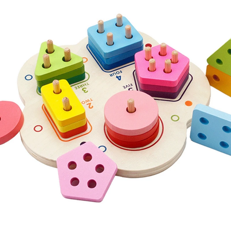 

Kids Puzzle Digital Building Blocks DIY Wooden Toys with 4 Pcs Baby Bathroom Toys Beach Toys Set Baby Bath Toys