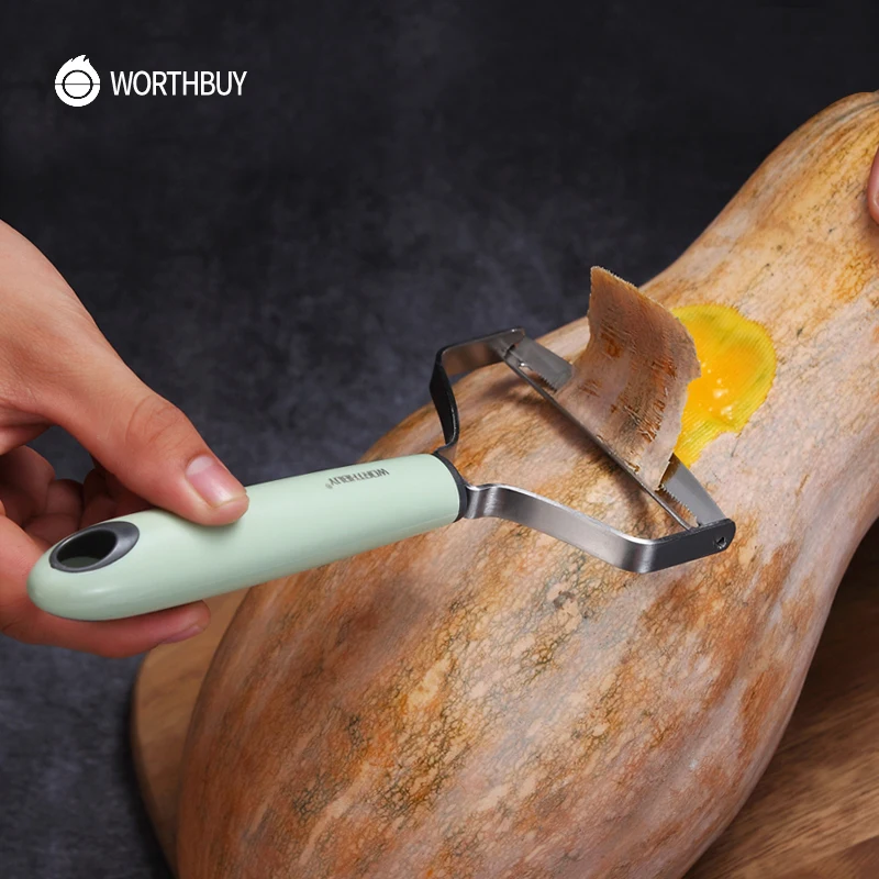 WORTHBUY Широкий для фруктов и овощей Нержавеющая сталь очистки с Пластик ручка