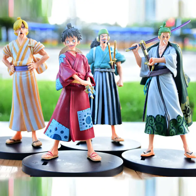 

One Piece 18CM Anime Action Figure Model Japanese Clothes Zoro Luffy Sanji Nami Doll Decor Birthday Gift Children Toys PVC