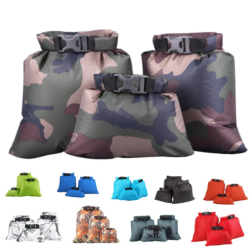 

3Pcs Waterproof Dry Bag Storage Pouch Rafting Canoeing Boating Kayaking Carrying Valuable Perishable Items 1.5+2.5+3.5L