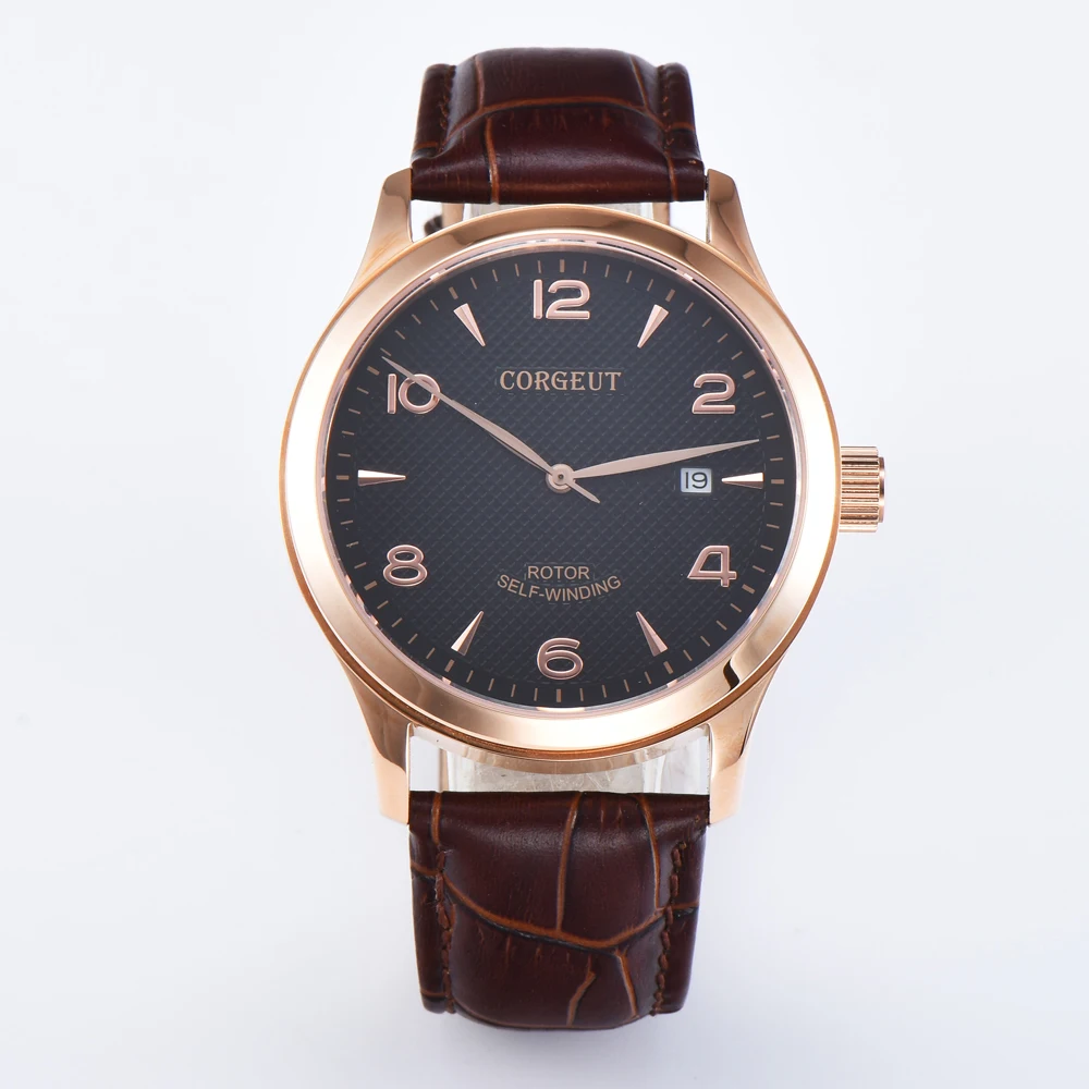 Мужские автоматические механические наручные часы 42 мм чехол цвета розового