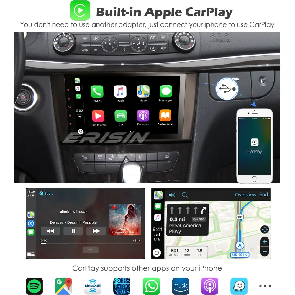 Erisin ES3094L 9 &quotDSP DAB + Android 10 0 Авторадио CarPlay Wifi SWC Canbus для Mercedes Benz ML/GL Class W164 X164 - купить