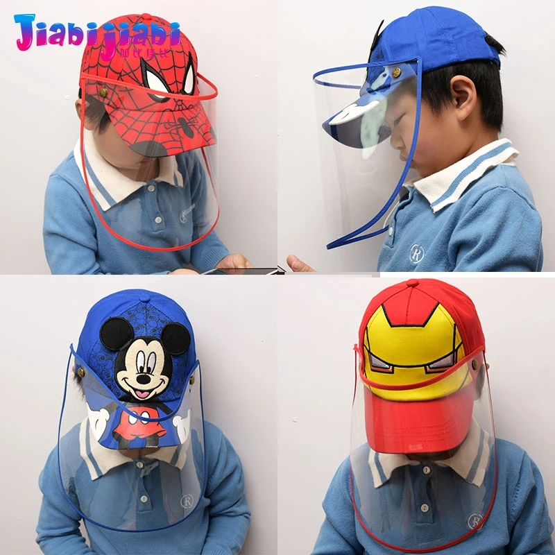 Летняя детская шапка маска для защиты лица от вирусов защита пятен прозрачная