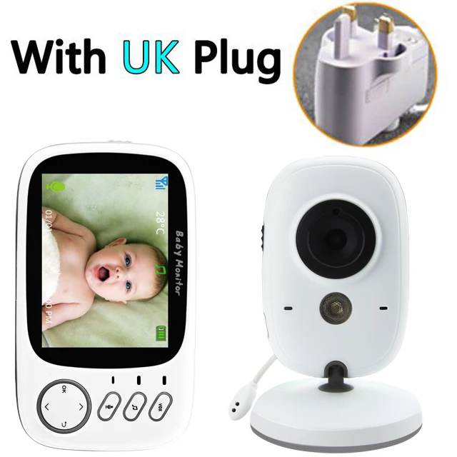 UK Plug VB603 беспроводной цветной видеоняня с 3,2 дюймовым ЖК-дисплеем 2 способа аудио разговора ночного видения камеры наблюдения безопасности няня - Цвет: UK Plug