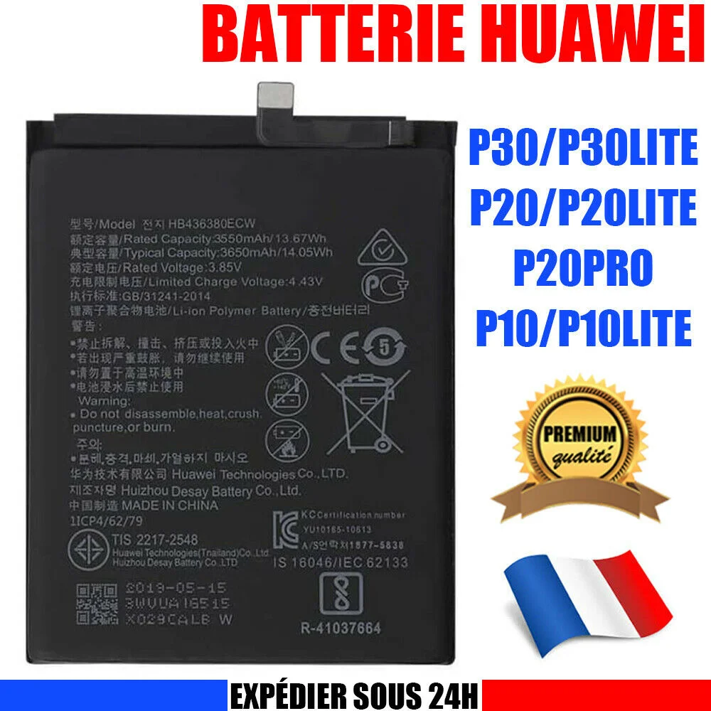 

Batterie pour For Huawei P10 Lite P20 Lite P20 Pro P30 Lite 100% Neuve