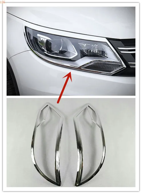 

АБС-пластик хром перед головной светильник задний светильник декоративная рамка Анти-Царапины защиты автомобильный Стайлинг для Volkswagen Tiguan...