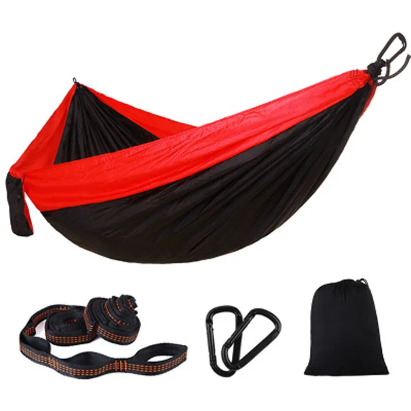 

270*140 outdoor single camping hammock portable with tree belt ultra-light parachute cloth nylon hammock