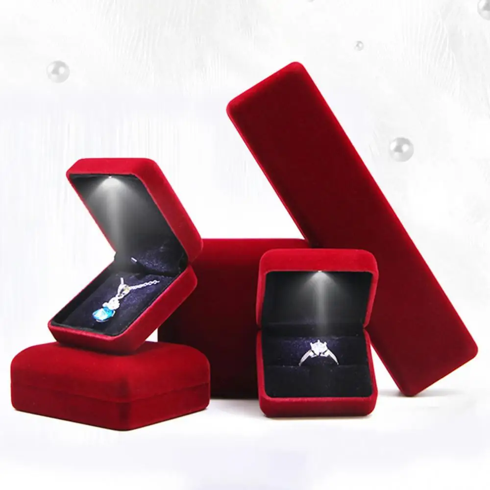 

Jewelry Organizer Portable Jewelry Box Portable Jewelry Storage Box with LED Light Ring Bracelet Necklace Organizer Storage Box