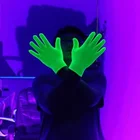 Светящиеся флуоресцентные волшебные перчатки, неоновые перчатки для вечерние, новогодние украшения для рук и ночного освещения, 1 пара