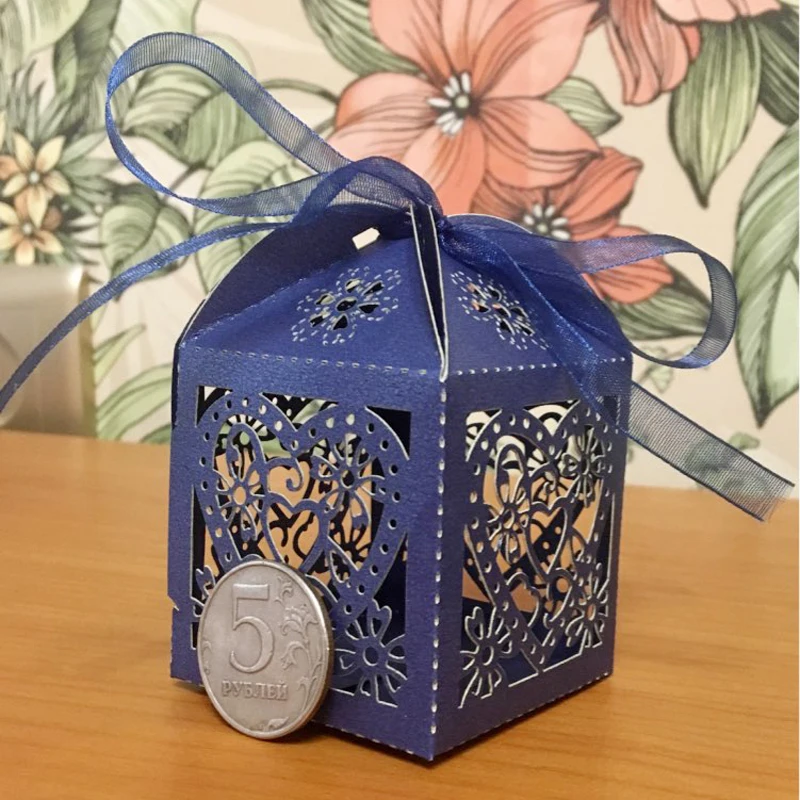 24 шт./компл. Любовь Сердце Лазерная резка полые сувениры подарок коробка