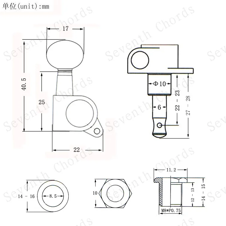 Набор из 6 шт. колышки для запечатанной стружки гитары ключи тюнеры машинные
