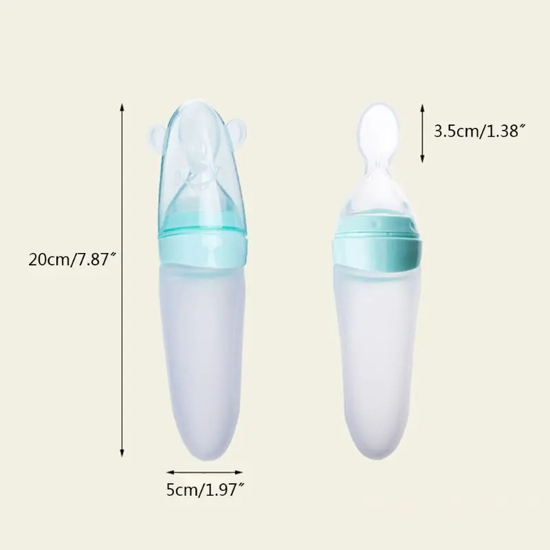 

Infant Silicone Squeeze Feeding Bottle Travel Baby Rice Cereal Feeder Food Dispensing Spoons