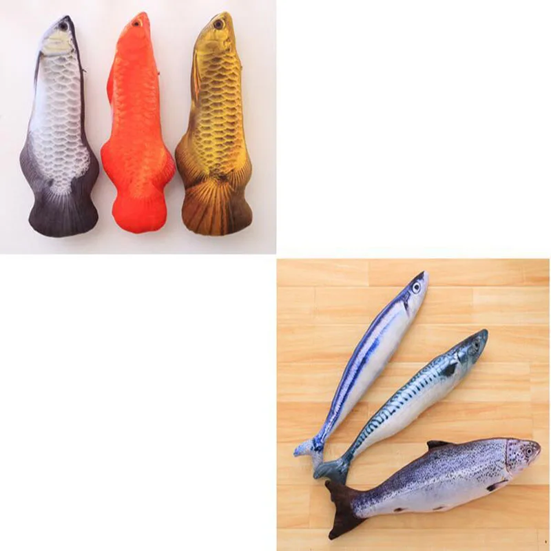 Игрушка для домашних животных плюшевая необычная милая имитация кошка мята рыба