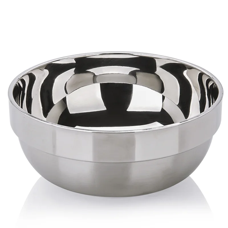 

304 Double-Layer Heat Insulation Anti-Scalding Soup Bowl Large Instant Noodle Bowl Children's Drop-Proof Small Rice Bowl