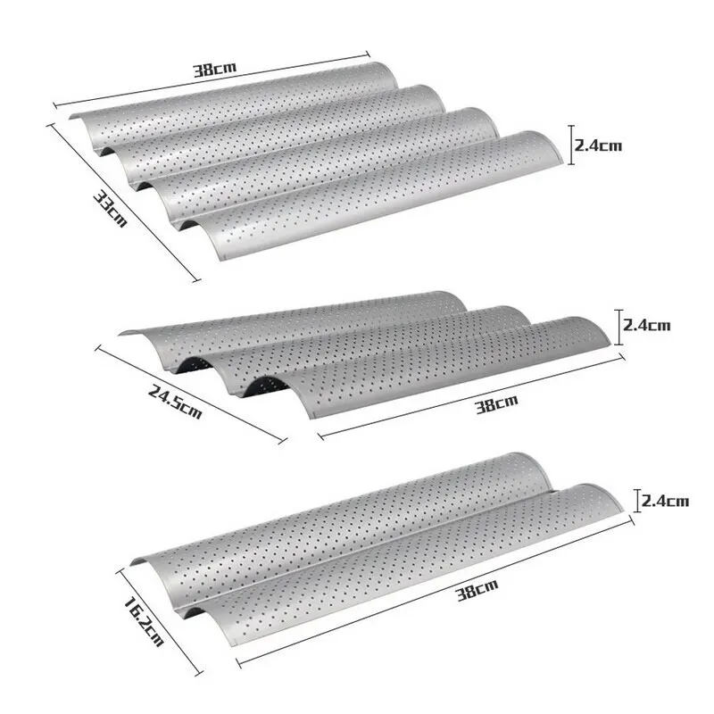 

1pc French Bread Baking Mold Bread Wave Baking Tray Nonstick Cake Baguette Mold Pans 2/3/4 Waves Bread Baking Tools