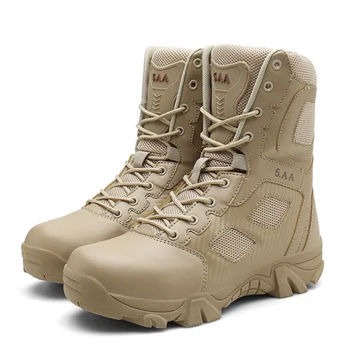 

High Quality Military Leather Boots Special Force Tactical Desert Combat Men's Boots Outdoor Shoes Ankle Boots hiking shoes