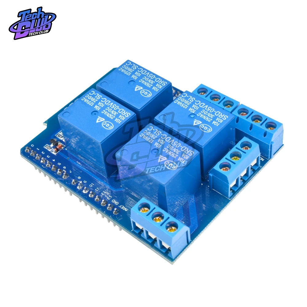 DC 5V 4-канальный Релейный Щит макетная плата 4-Канальный переключатель управления