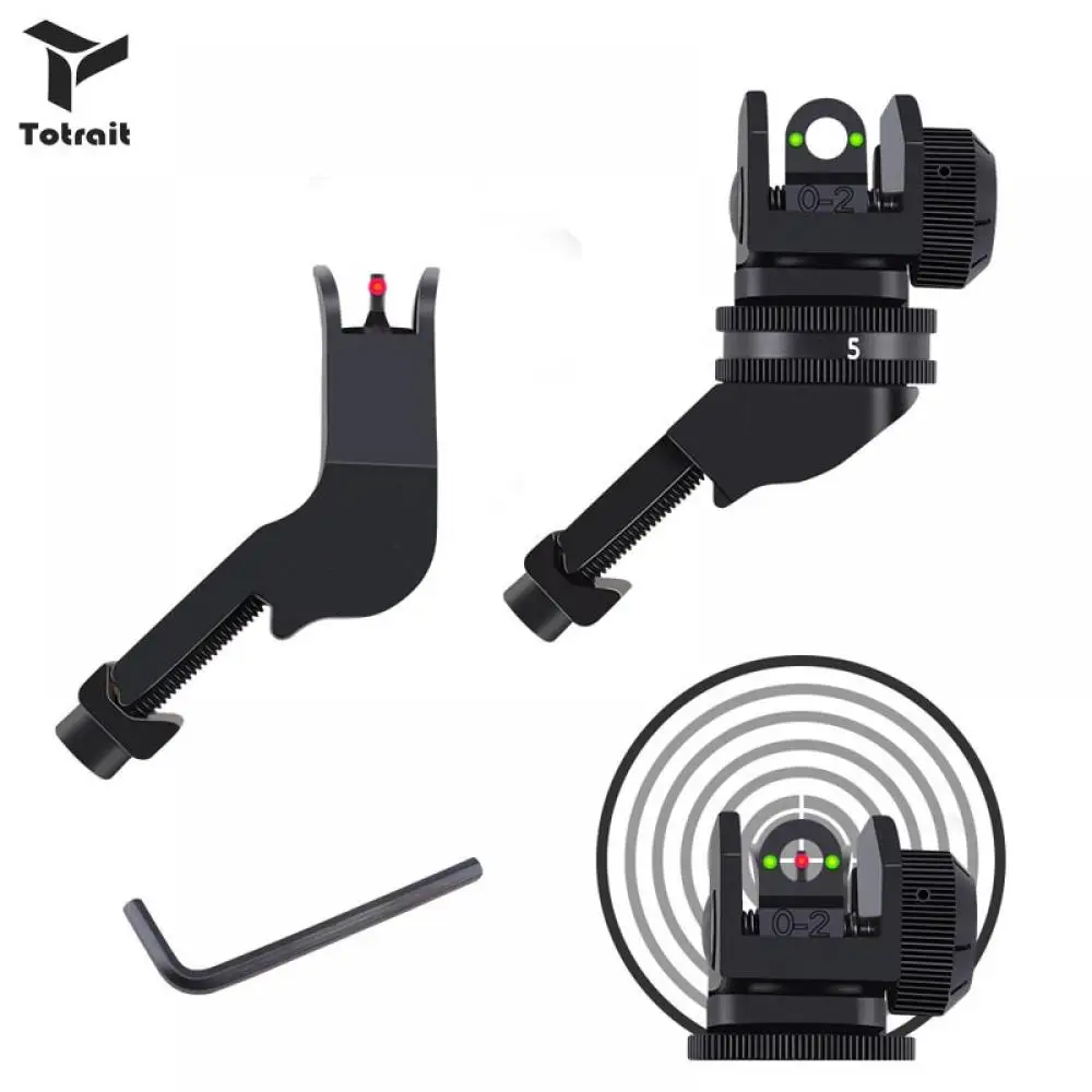 

Тактический 45-градусный офсетный волоконно-оптический прицел Железный передний и задний волоконно-оптический прицел для Picatinny Rail Weaver Rail Ох...