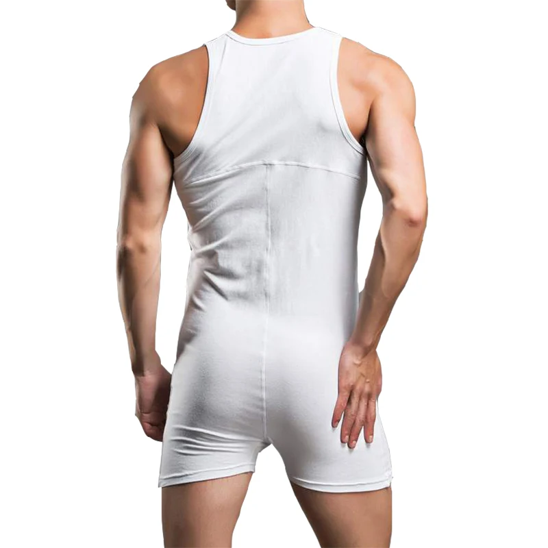 Цельное хлопковое нижнее белье мужские компрессионные топы без рукавов