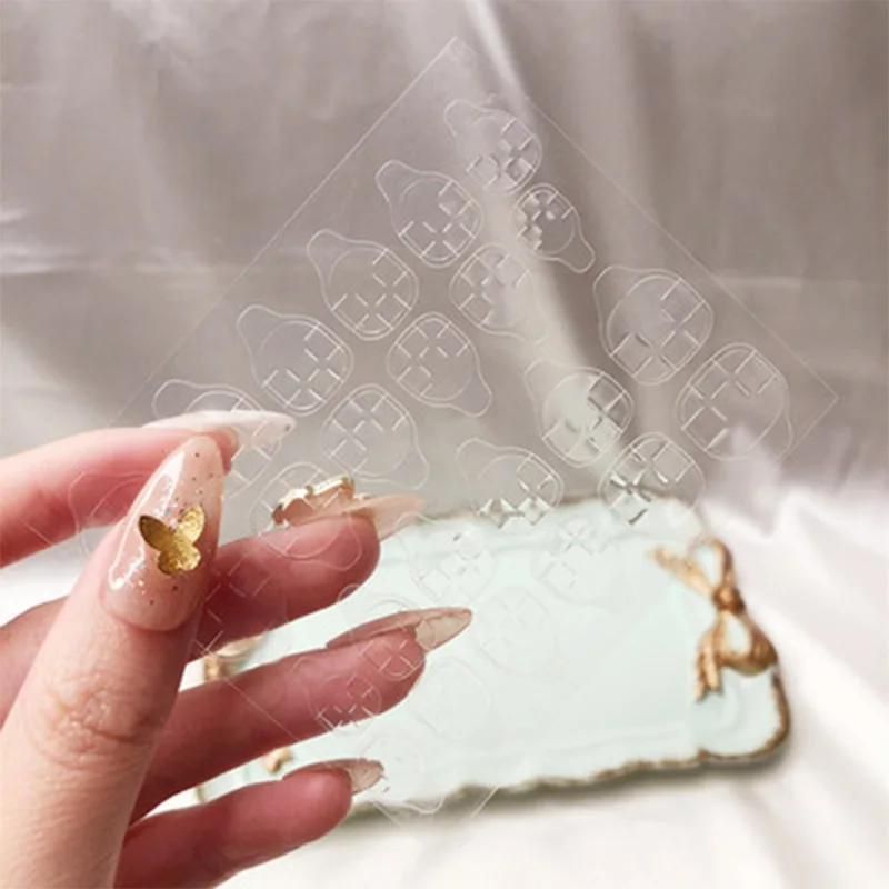 24 шт. Красота DIY Желе Двусторонняя лента накладные ногти Советы экологически