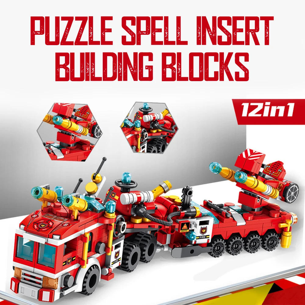 

DIY Puzzle Assembly Toy Love Figure Gift Toys Green Plastic 557 Pcs Premium Fun Building Block Engineering Truck
