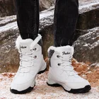 Женские зимние ботинки для пар, бархатная теплая хлопковая обувь, уличные женские ботинки с высоким берцем, ботинки средней длины, мужские ботинки большого размера, 2020