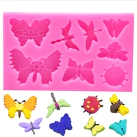 butterfly ladybug flydragon bee silicone mold liquid clay craft concrete molds for plaster designer diy 3d wall panel