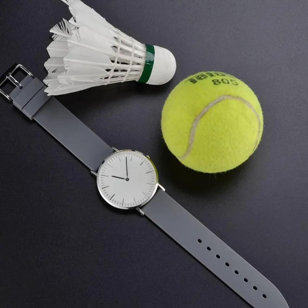 Anbeer  Rubber Watch Strap 18mm 20mm 22mm 24mm Silicone Replacement Band,Black Orange Blue Yellow Bracelet for Men Women Boys