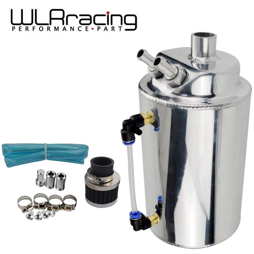 WLR RACING-2L 2 литровый алюминиевый полированный круглый маслоуловитель БАК с фильтром WLR-TK01