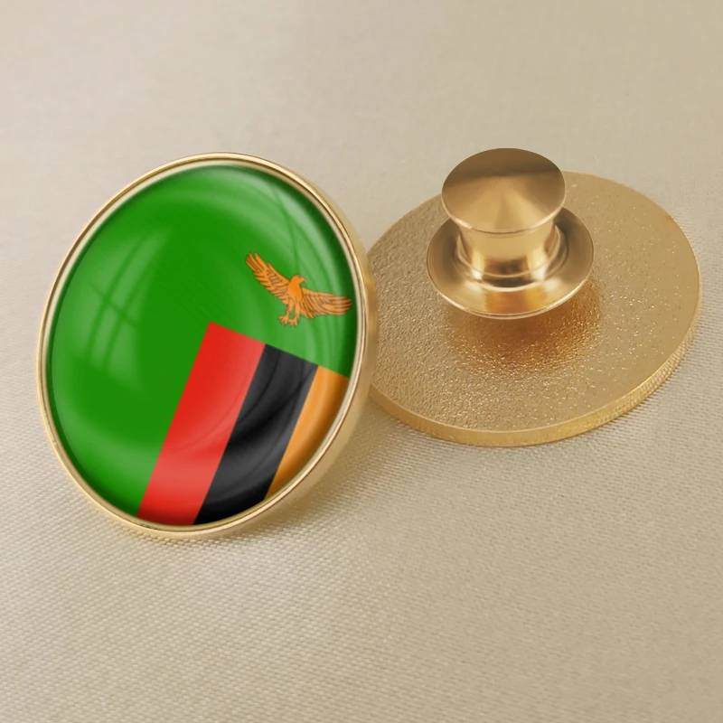 Герб Замбии замбийская карта национальный флаг эмблема брошь значки нагрудные