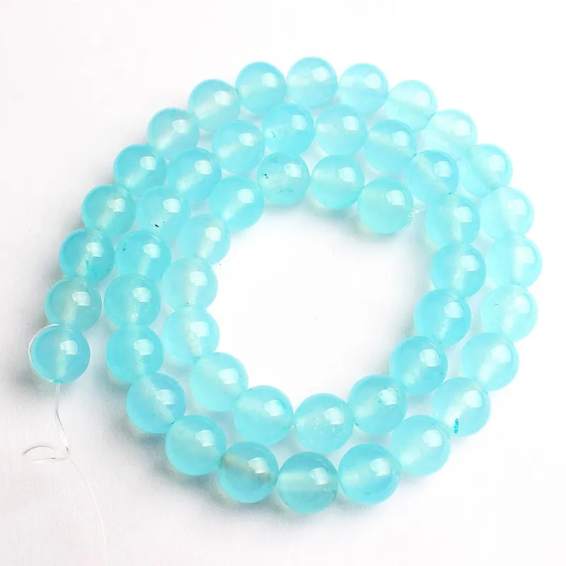 Натуральный камень A + халцедон с голубым небом круглые бусины россыпью для