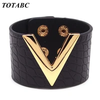 europe crack leather bracelet for women femme all match v word wide punk style soft jewellery cool wholesale
