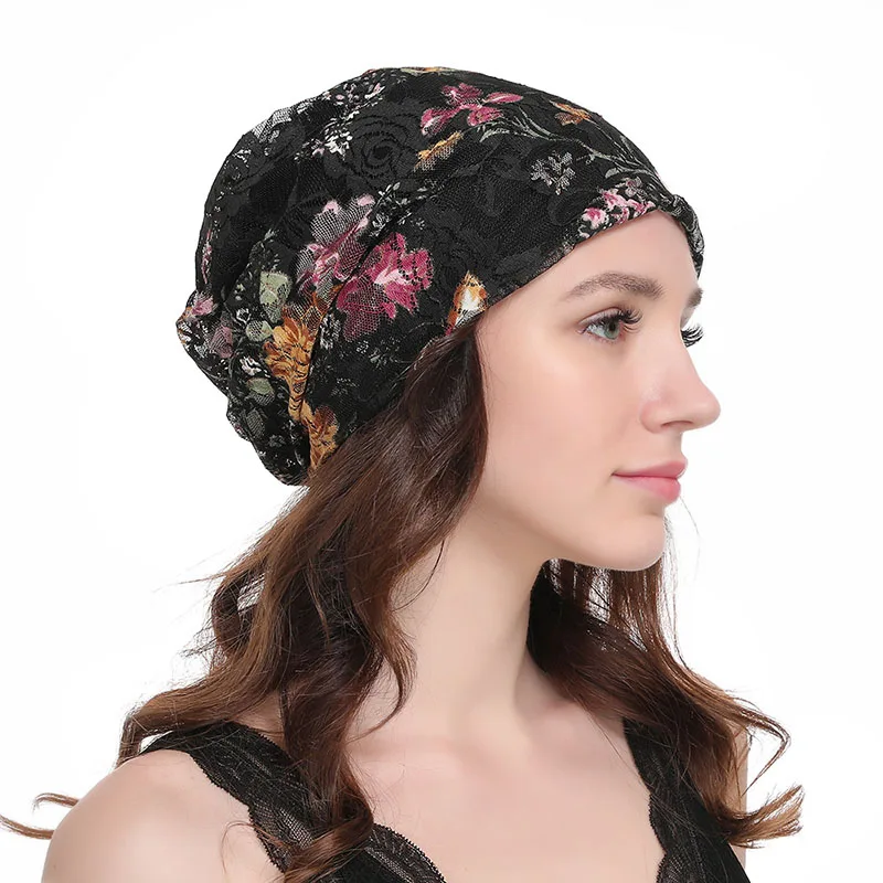 Женские кружевные шапки с большими цветами головной убор весенне-летний модные