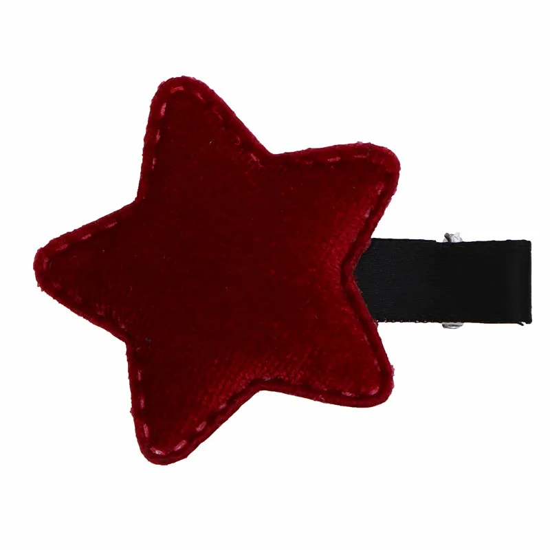 Star Red Новое поступление, Детские милые бархатные заколки для волос, мишура для маленьких девочек, милые BB заколки, красивые шпильки для волос, боковые заколки - Цвет: Star Red
