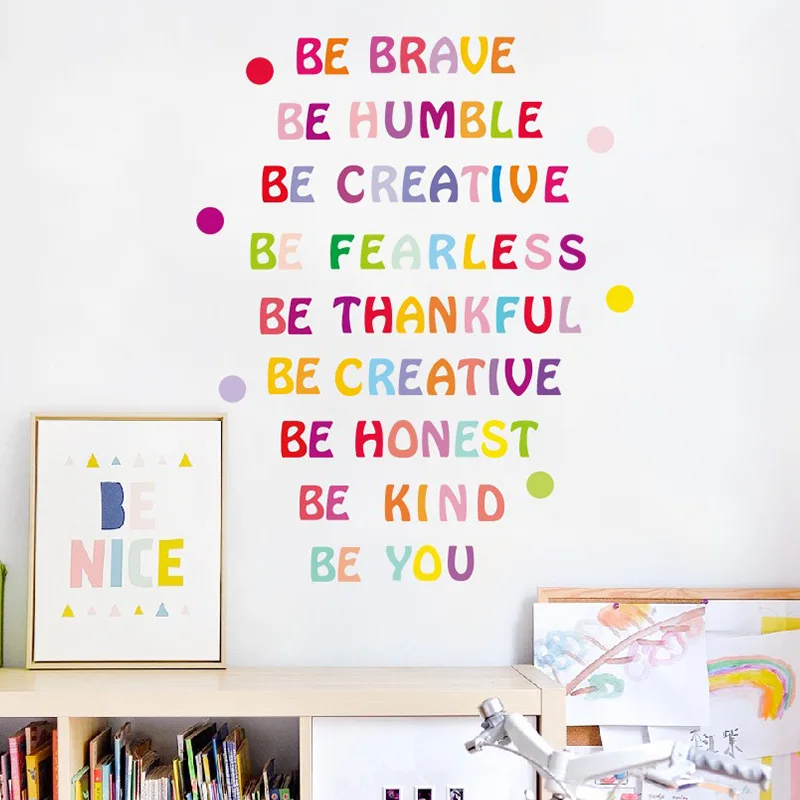

1 Set Of English Alphabet Wall Stickers Self-adhesive Children's Room Decoration inspirational Stickers For The School Season
