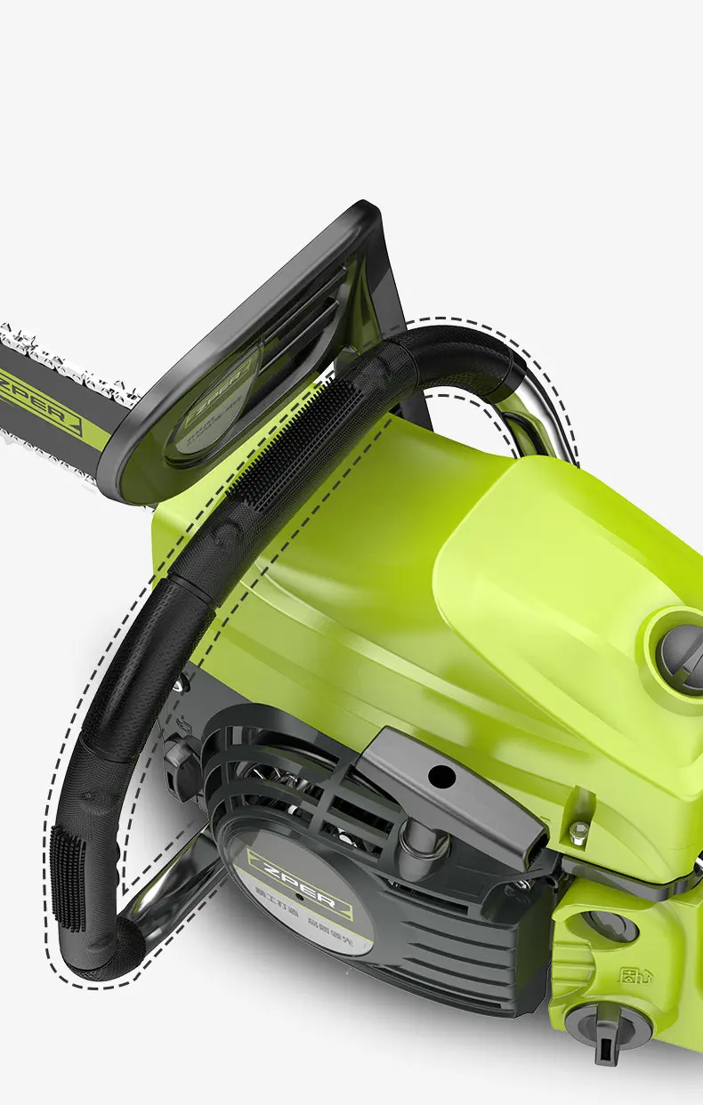 58cc 2200W 550ML Многофункциональная портативная двухтактная бензиновая цепная пила с воздушным охлаждением, лесозаготовительная пила, деревянная резка, ручной запуск