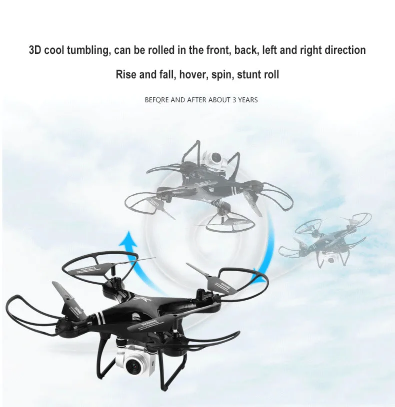 Радиоуправляемый вертолет Дрон с камерой HD 720 P/1080 P wifi FPV селфи дроны Профессиональный складной Радиоуправляемый квадрокоптер 20 минут работы от батареи