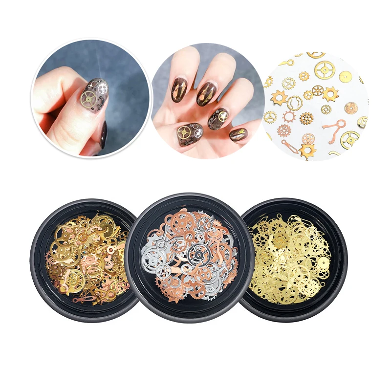 

Mechanical Gear Charm Rhinestone Nail Flat Back Rhinestone Nail Art Aluminum Foil Nail Salon Seal