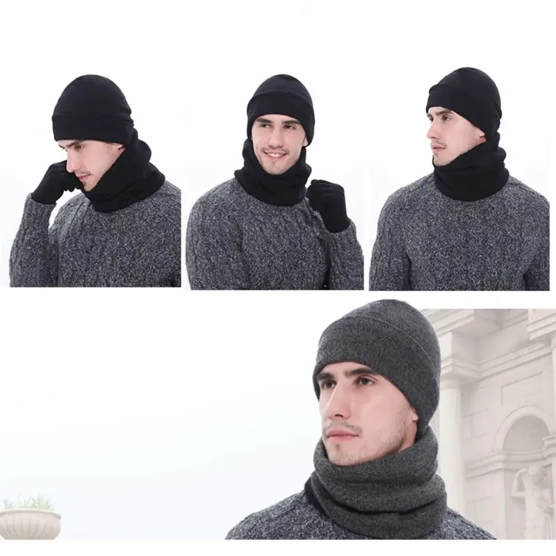 

Fashion Men Women Winter Warm Thicken Hat Scarf Gloves Set D08E