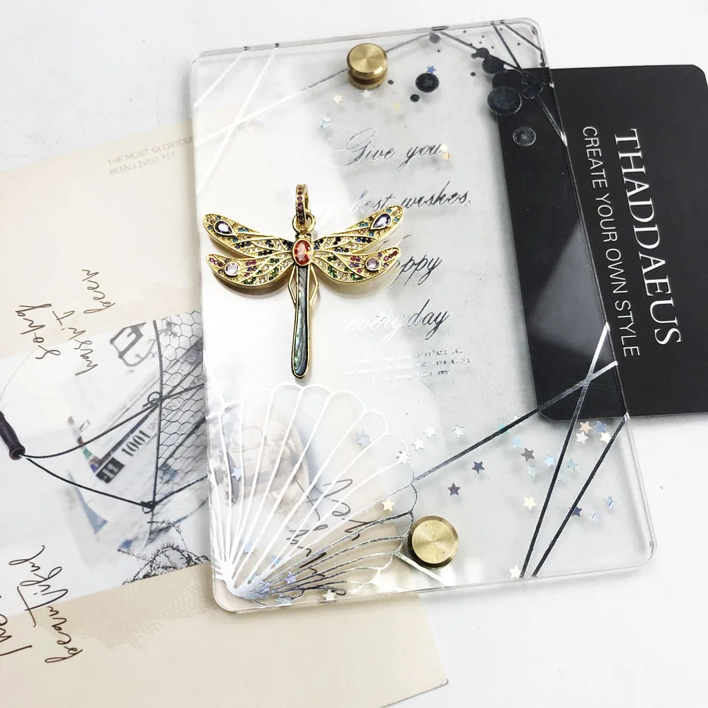 Pendant Golden Dragonfly 2020 Spring Brand Jewelry Bohemia Playful 925 Sterling Silver Be Colourful Happy Free Gift For Women | Украшения и