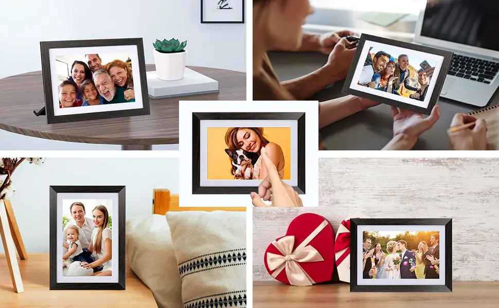 Умная цифровая фоторамка WIFI 10 1 дюймов 1280x800 IPS сенсорный экран пульт