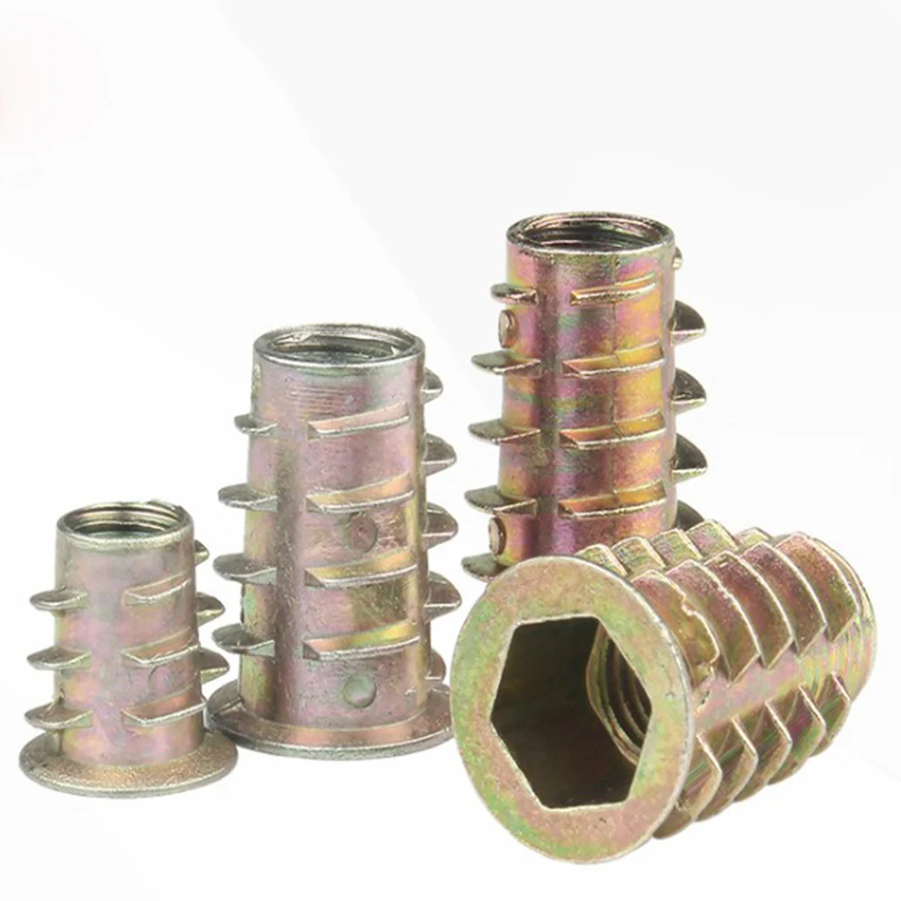 

10PCS M4/M5/M6/M8/M10 Zinc Alloy Thread Flanged Hex Drive Head Furniture Nuts