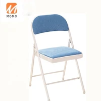 wholesale cheap colorful folding chair metal structure with mesh pu back and seat black folding furniture